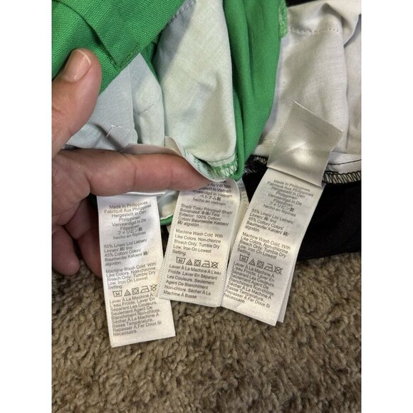 JCREW Green Black Linen Blend Scallop Hem Shorts Lot Of 3 Casual Preppy 16 READ - Picture 5 of 12